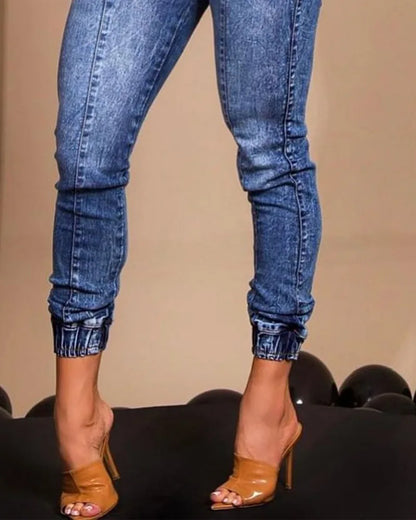 Calça Jeans Slim Cintura Elástica