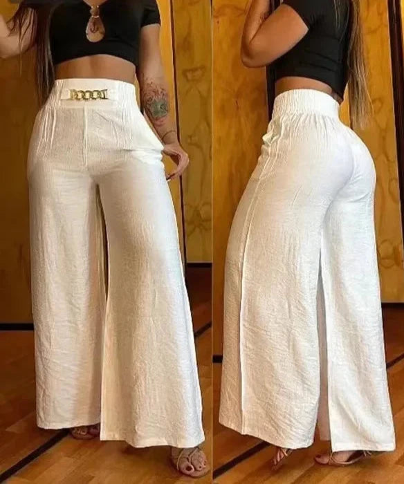 Calça Pantalona Laís Elegante com Corrente