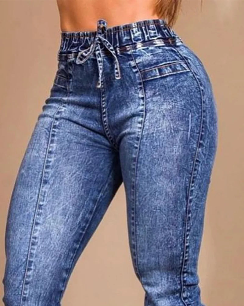 Calça Jeans Slim Cintura Elástica